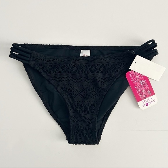 New Hula Honey Black Bikini Bottom | Size L - Picture 1 of 4